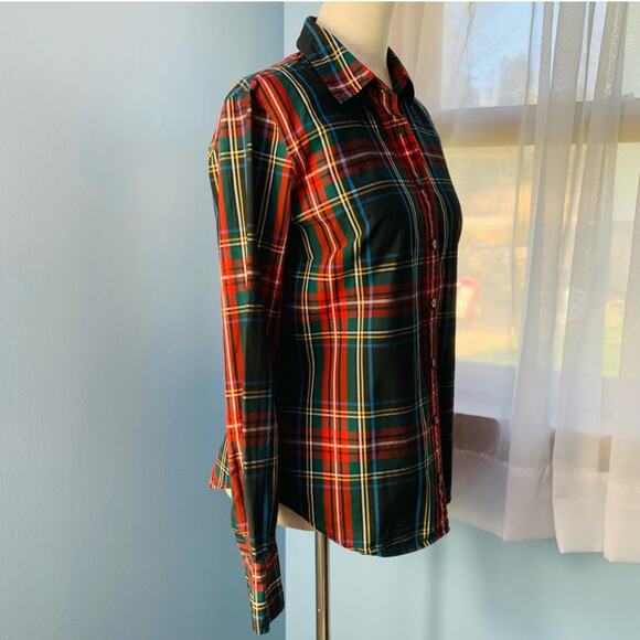 J. Crew Perfect Button Down Shirt in Stewart Plaid Size 4 - Picture 6 of 8